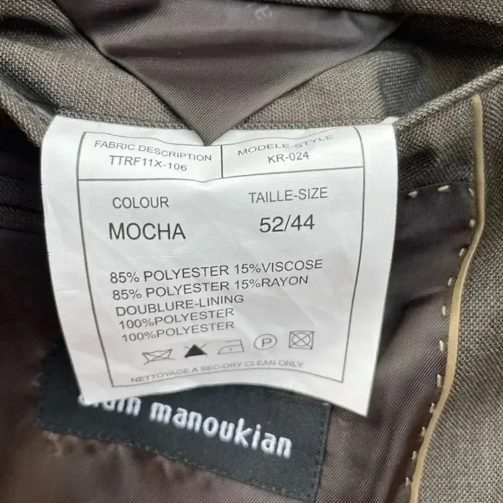 Alain Manoukian french designer mocha brown blazer single breasted size 52/44R